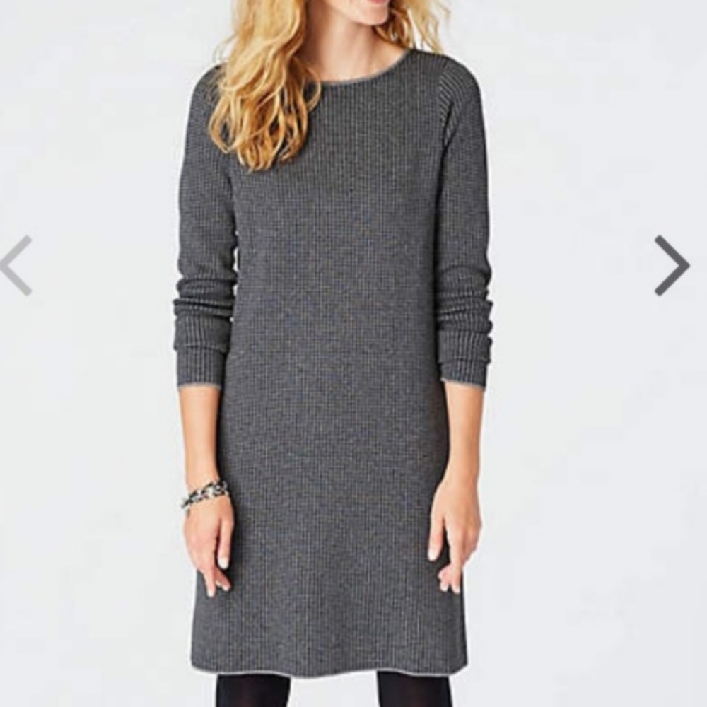 J. Jill Houndstooth Shift Sweater Dress